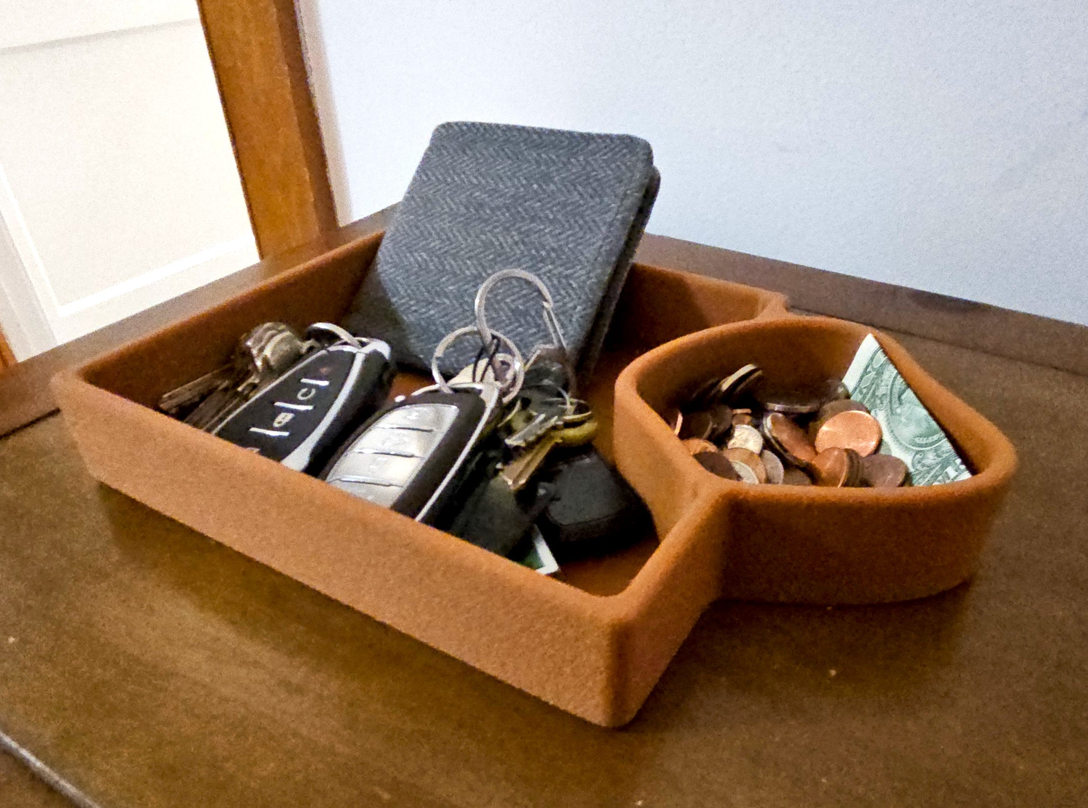 Key Tray Organizer - Dual Compartment Entryway Valet