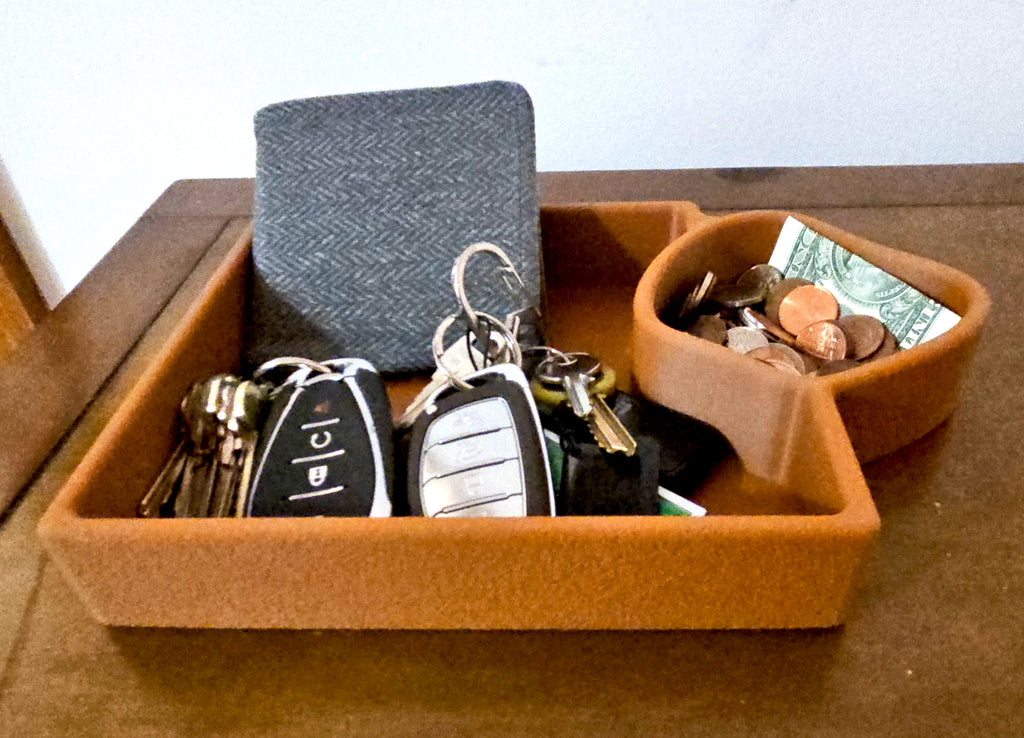 Key Tray Organizer - Dual Compartment Entryway Valet