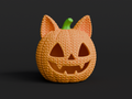 Knitted Cat Jack-O-Lantern Pumpkin