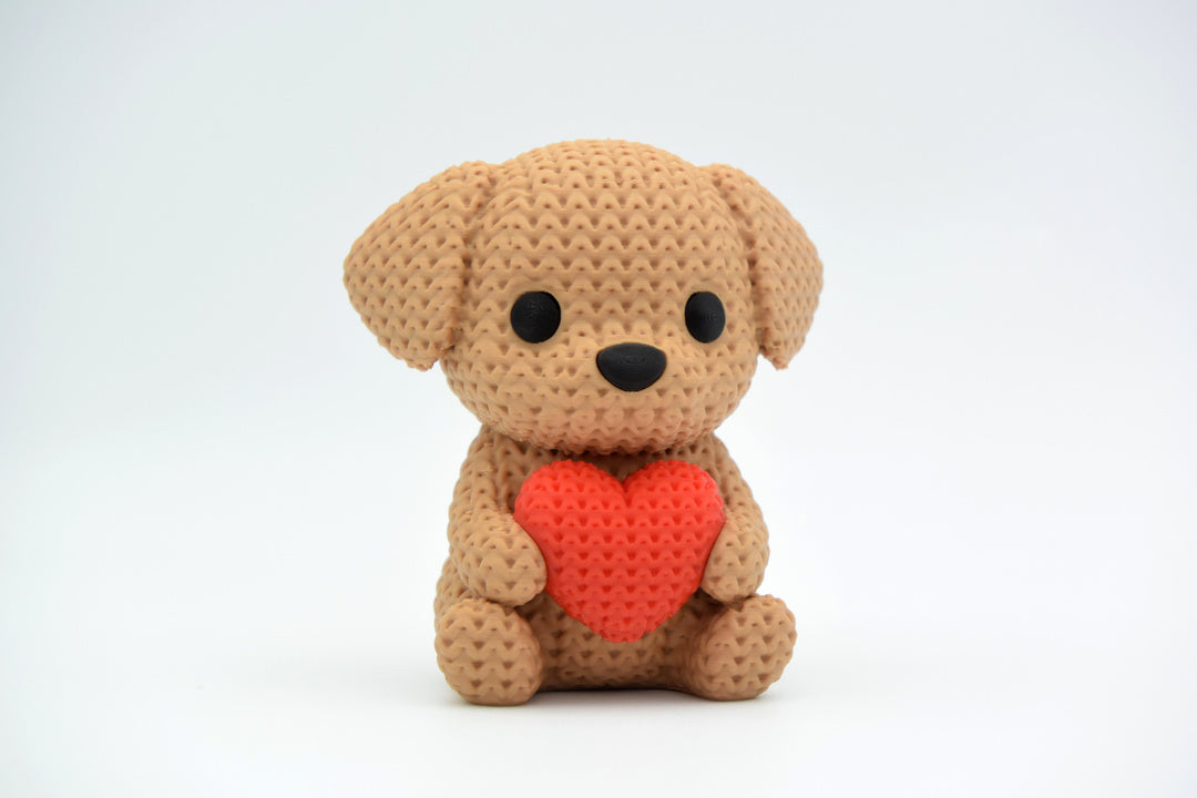 Knitted Dog With Heart
