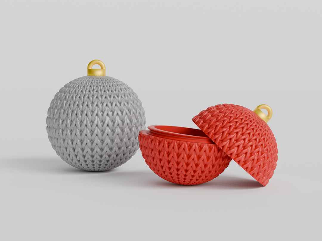 Knitted Christmas Ornament Container