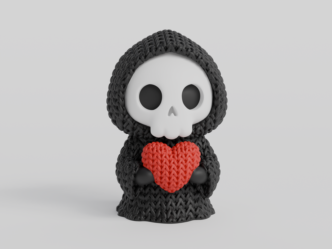 Knitted Heart Grim Reaper
