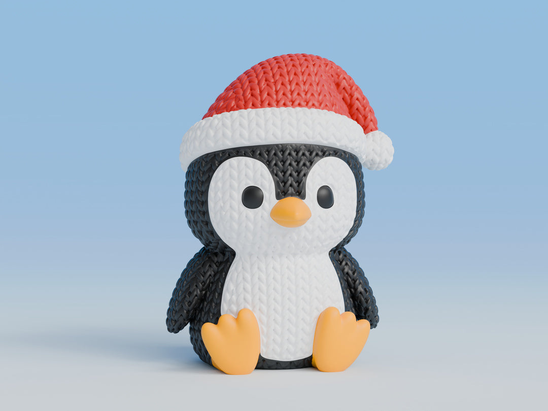 Knitted Penguin with Santa Hat