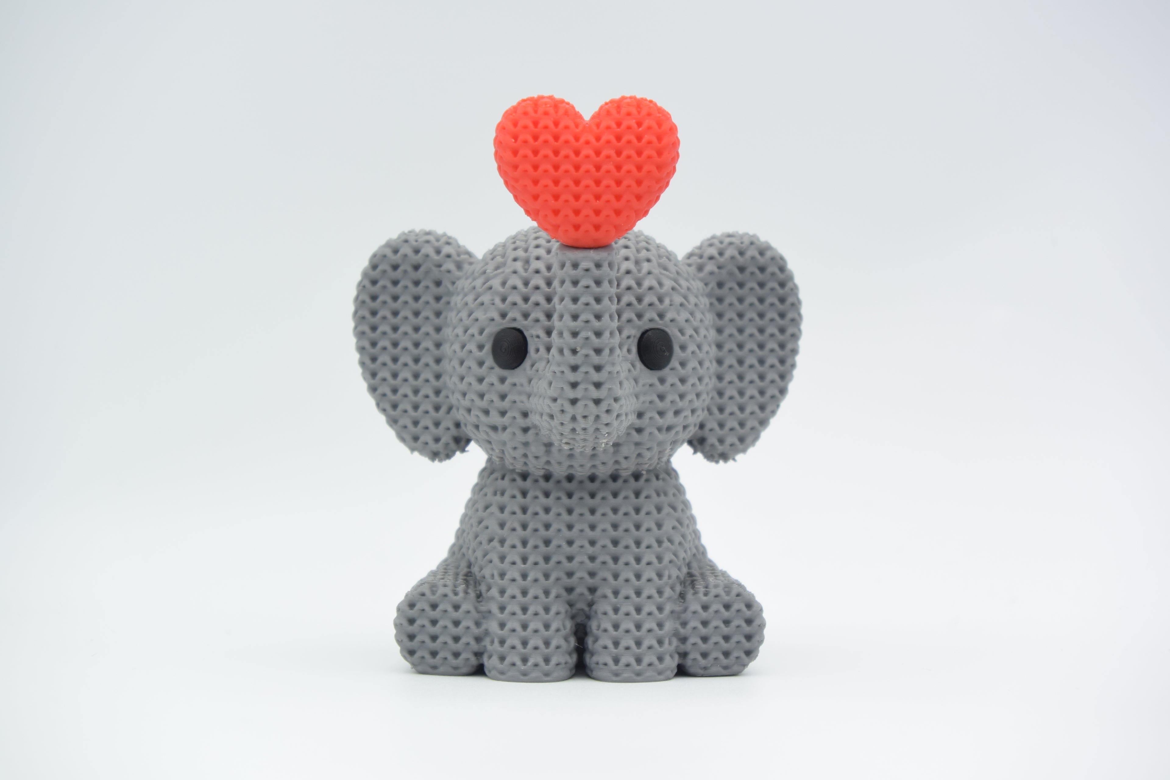 Knitted Elephant Blowing Heart
