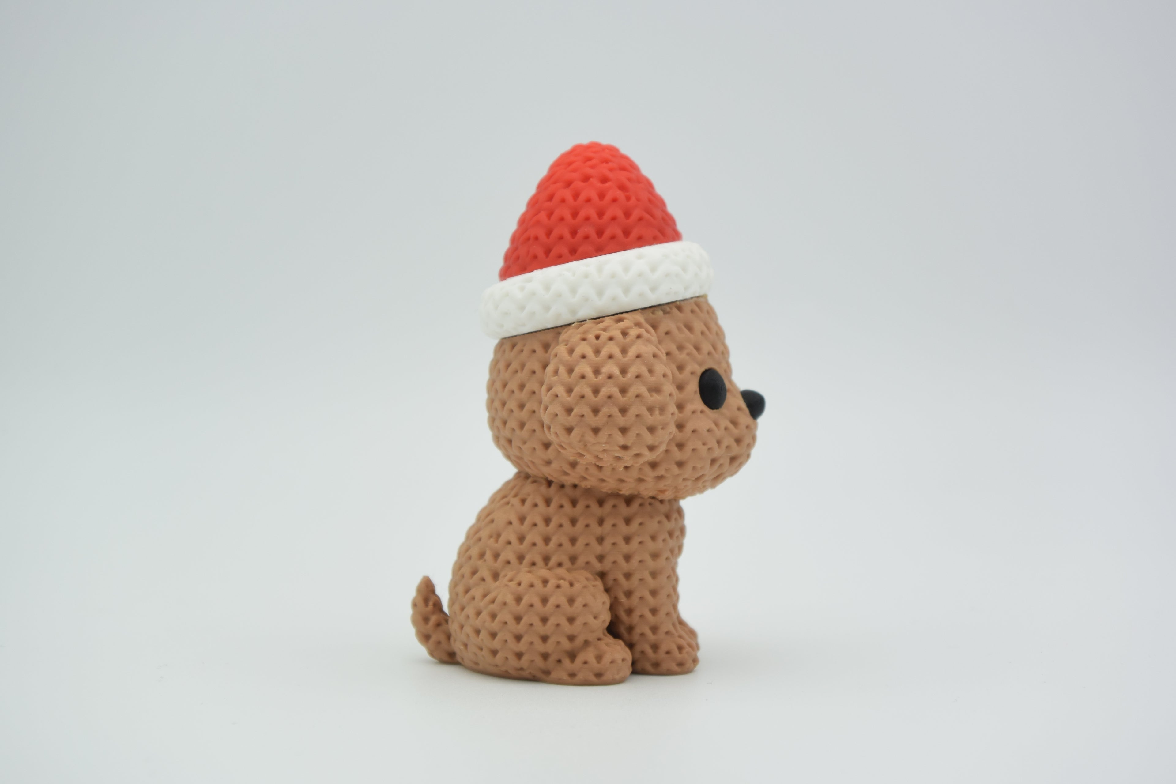 Knitted Dog with Santa Hat