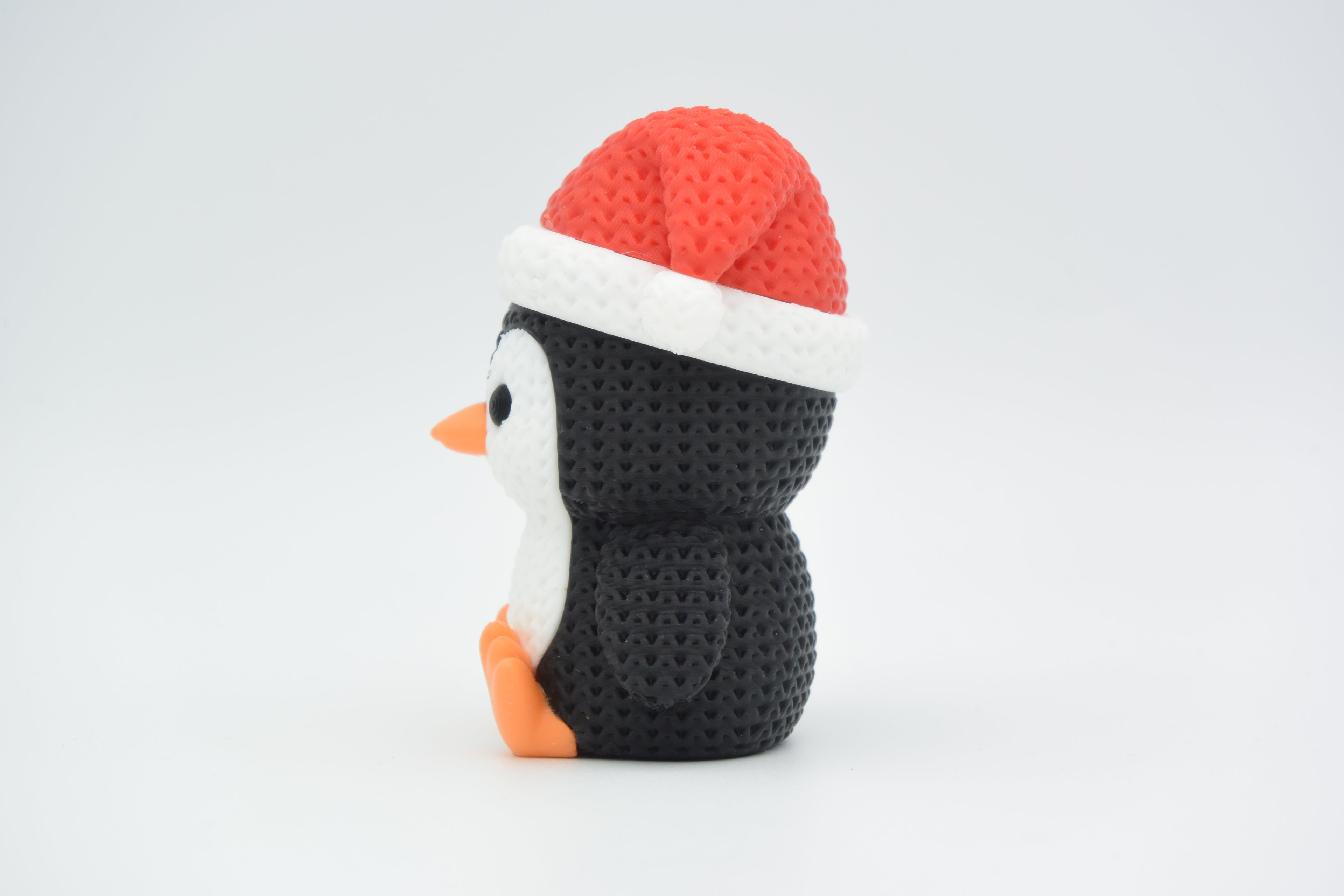 Knitted Penguin with Santa Hat