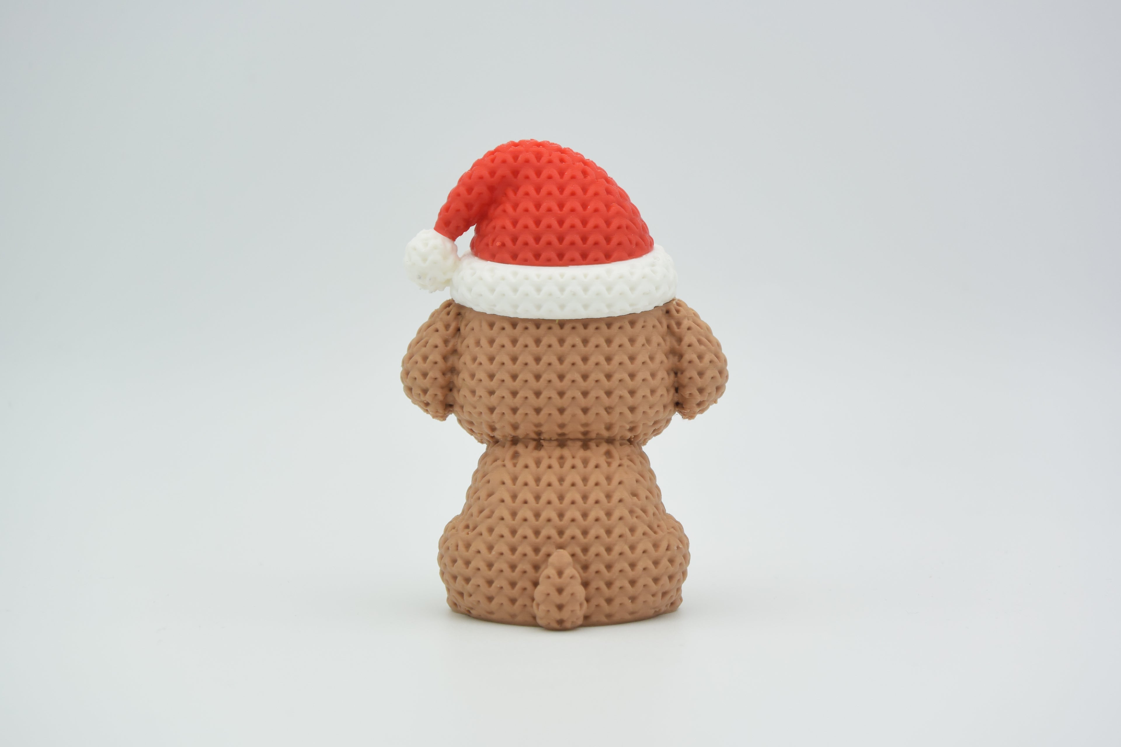 Knitted Dog with Santa Hat