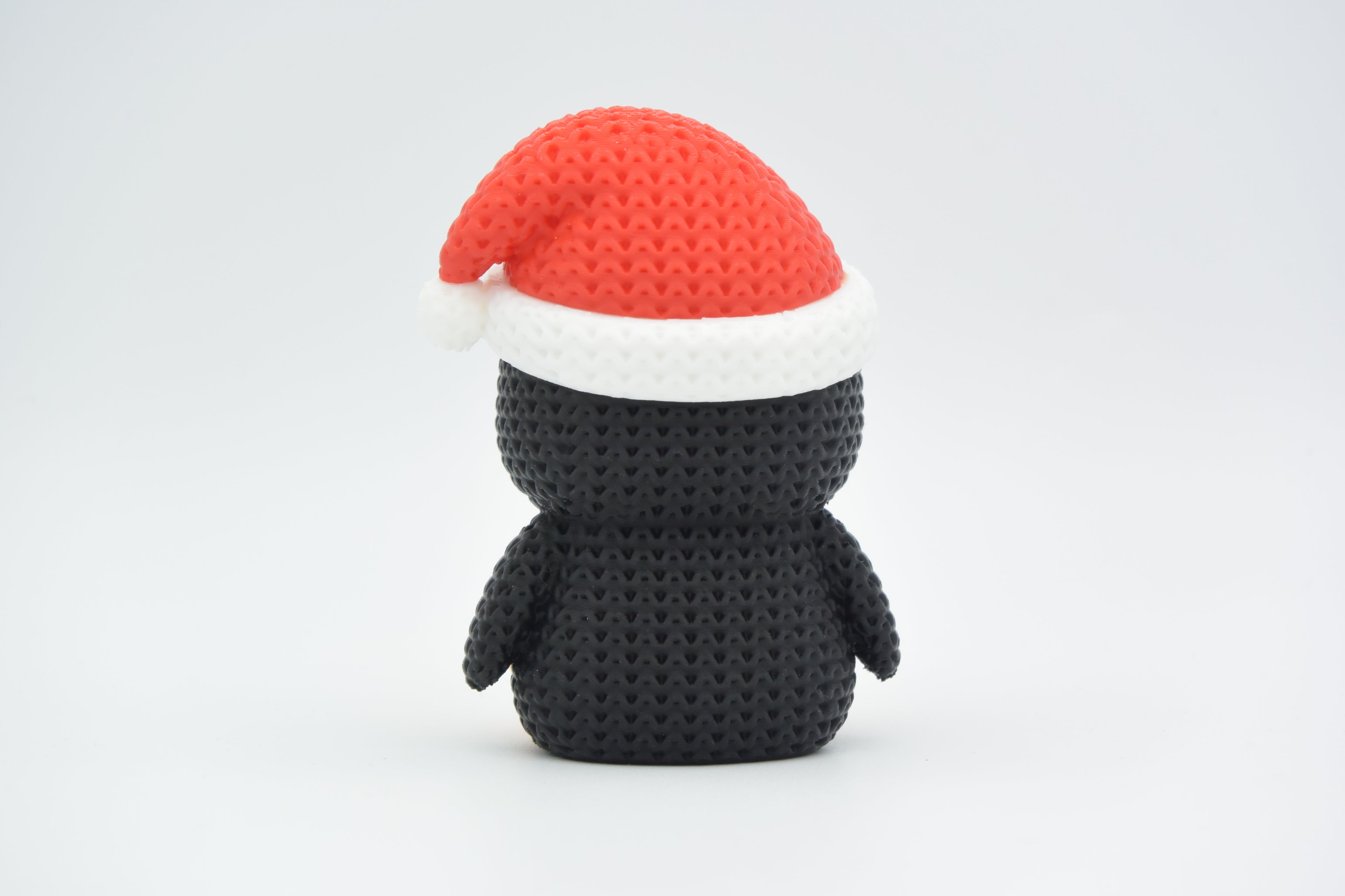 Knitted Penguin with Santa Hat