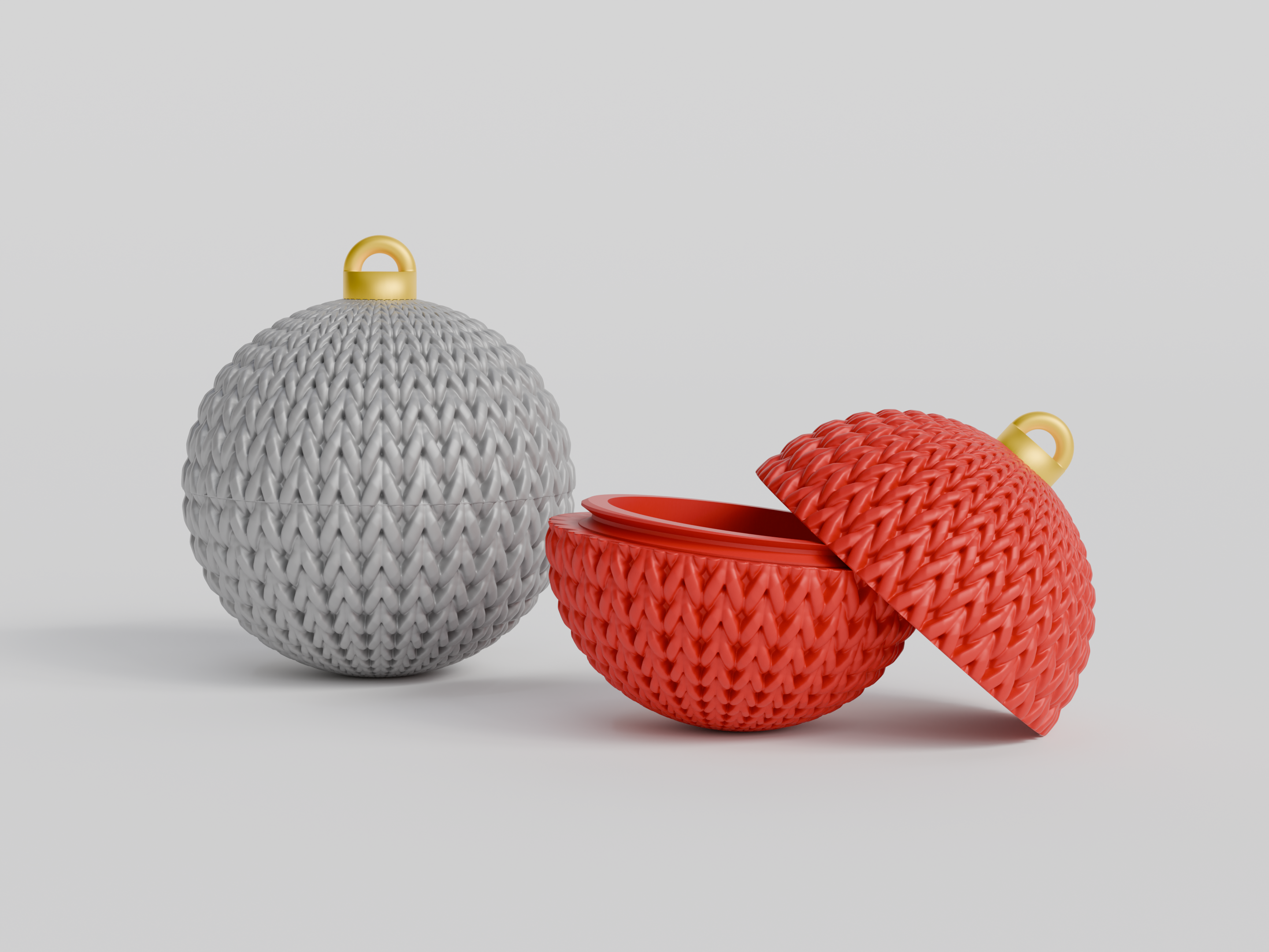 Knitted Christmas Ornament Container
