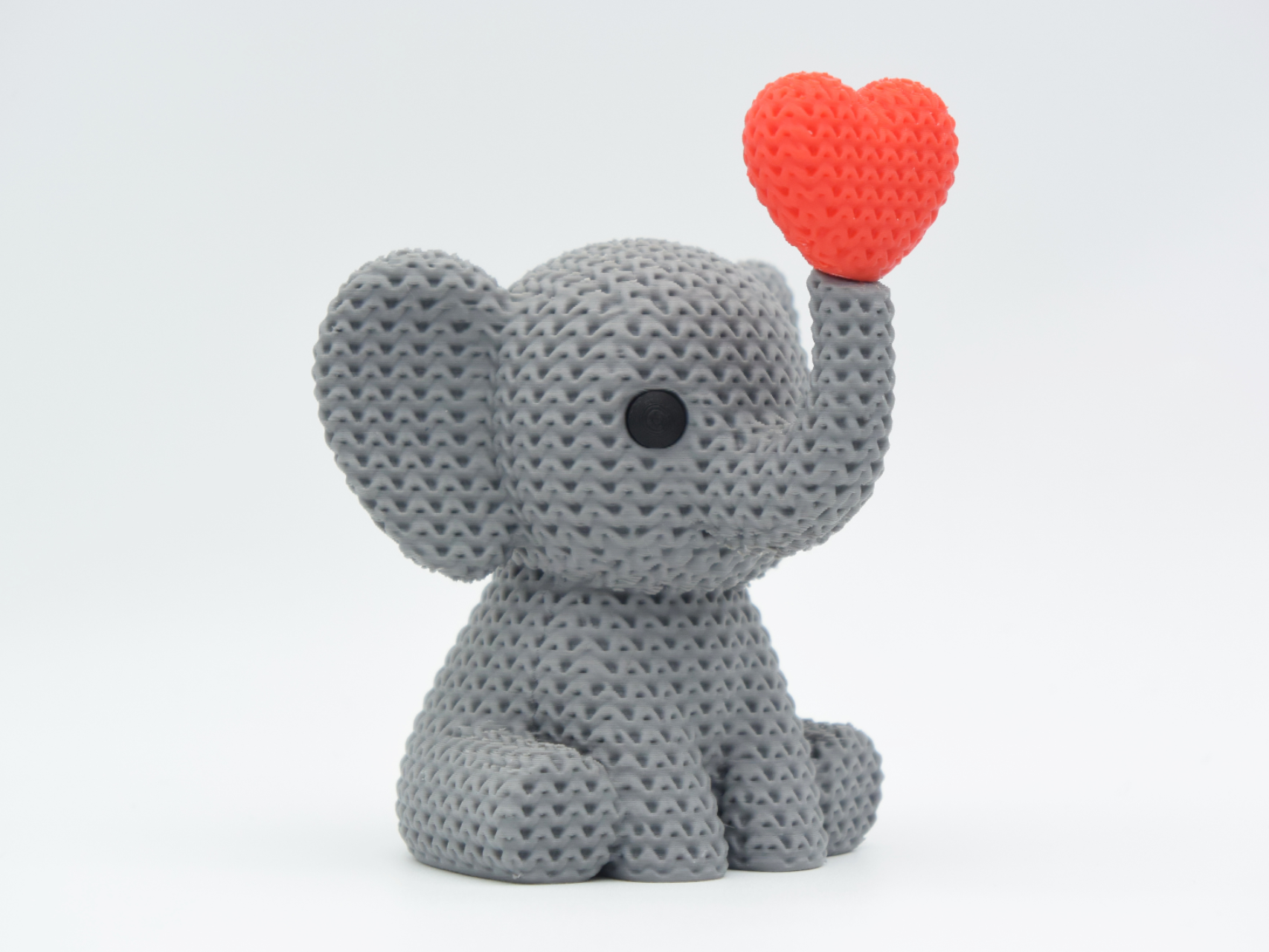 Knitted Elephant Blowing Heart